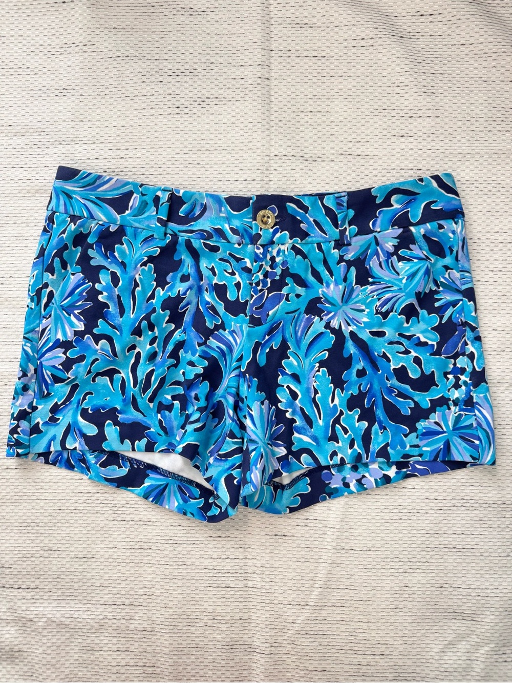 Lilly Pulitzer Callahan Knit Short Women’s 8 Bright Navy In Too Deep Resortwear